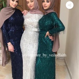 EMERALD GREEN FRINGE DRESS